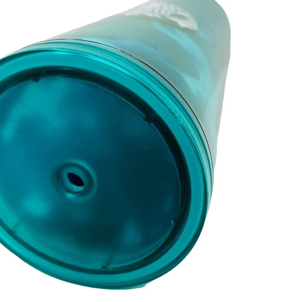 Starbucks Teal Green‎ Black Turquoise Wave Marbled Tumbler 24oz Collectible